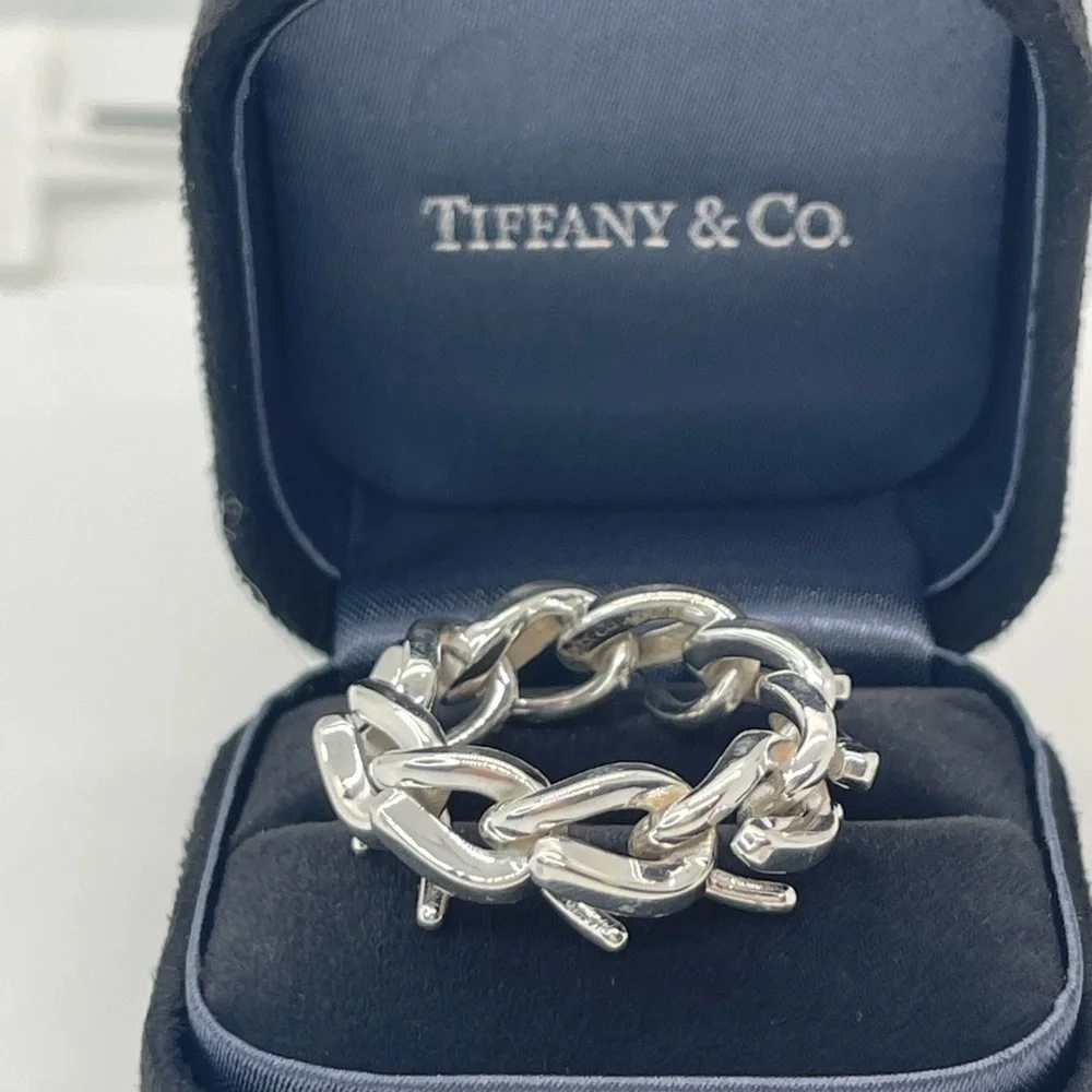 Tiffany & Co. Silver Link Ring - Picture 7 of 16
